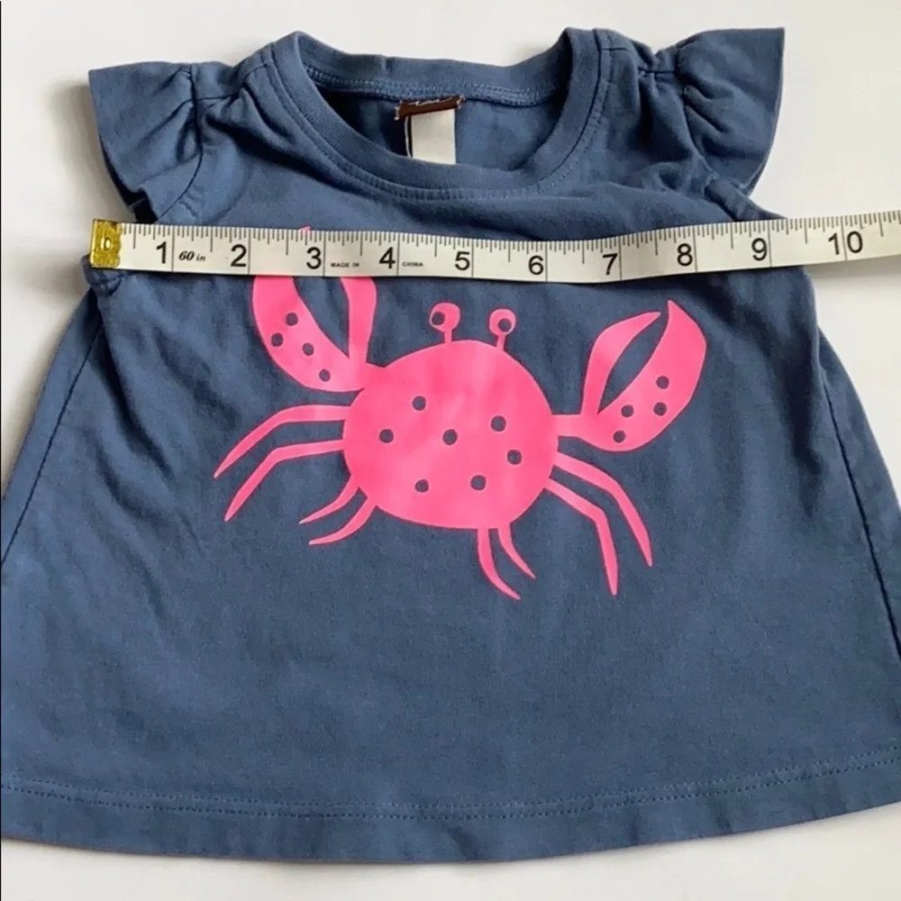 Tea Collection Cotton Appliqué Crab Dress Infant Size 6-9 Months